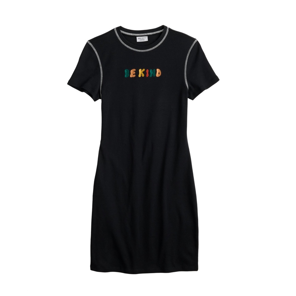 New Be Kind Embroidered Shirtdress